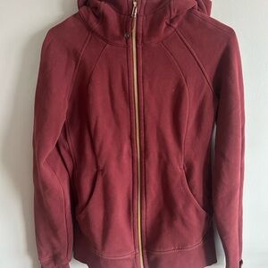 lululemon scuba full zip Red Hoodie